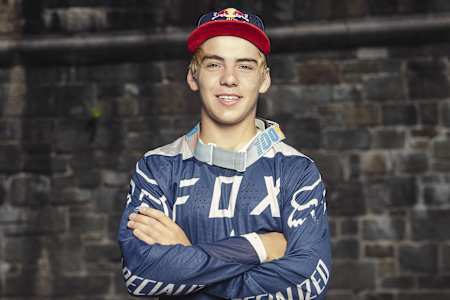 Finn Iles poses for a portrait during the making of Red Bull Purest Line in Quebec City, Canada, on July 22, 2017.