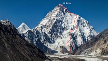 See the line that Andrzej Bargiel skied down from the summit of K2.