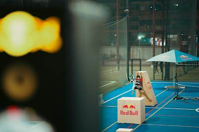 Participant during his parkour run