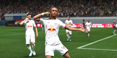 RB Leipzig star Xavi Simons with his signature cheer in FC 25