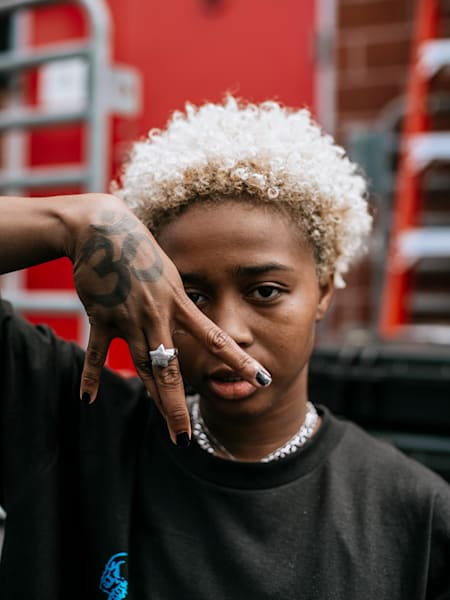 Portrait of hip-hop artist Mother Wata, a contestant on Red Bull TV show The Cut.