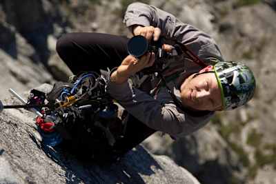Peter Mortimer scatta foto in parete sul Sentinel
