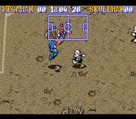 Una captura de pantalla de Mega Man Soccer