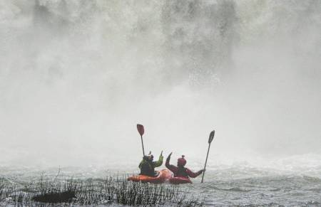 Rafael Ortiz and Rush Sturges seen while filming for Chasing Niagara in Mexico.