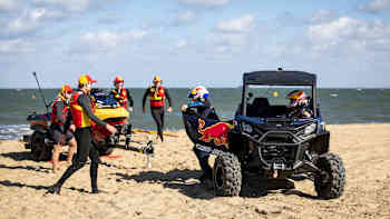 Formula One drivers race as Australian surf lifesavers