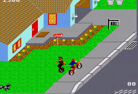 A screenshot of the game Paperboy