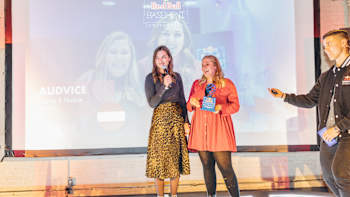 Team Austria accepts their prize at Red Bull Basement University in Toronto, Canada on December 14, 2019.