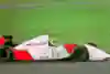 Ayrton Senna in McLaren MP4-8 during practice for the 1993 British Grand Prix