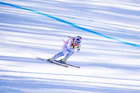 Lindsey Vonn during the Downhill Race at FIS Alpine Ski World Cup in 2019