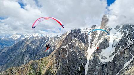Paragliders during production of Touching the Sky VR.