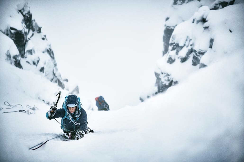 Mountaineer Mollie Hughes in action.