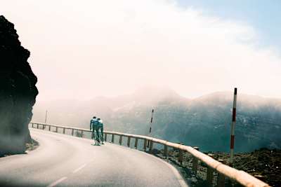 Florian Lipowitz and Remco Evenepoel seen training on Mount Teide, Tenerife in February 2026.