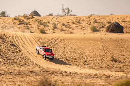 Competitors participate in the sand dunes of Bikaner, Rajasthan at the Ultimate Desert Challenge.
