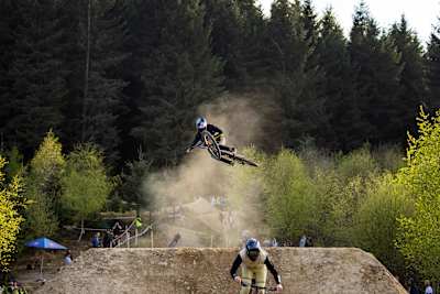 Matt Jones riding at The Vanta Jam at Bike Park Wales in Merthyr Tydfil, UK on April 26th, 2022.