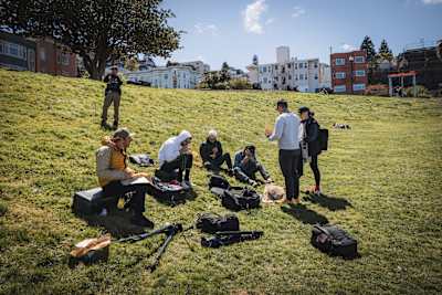 Pause déjeuner pendant le tournage 