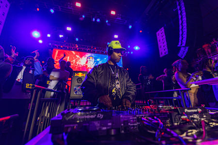 DJ Sha'Shu at the 2023 Red Bull Dance Your Style National Finals in Chicago