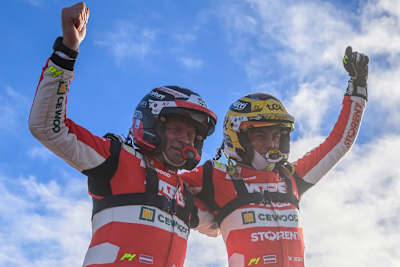 Francis and Sesks celebrate their fifth ERC victory in Portugal