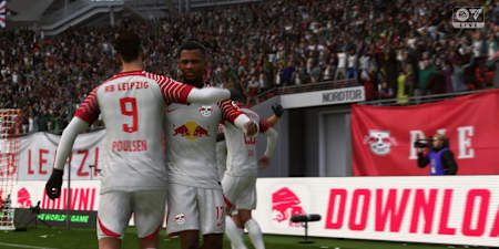Os jogadores do RB Leipzig torcem no EA FC 24.