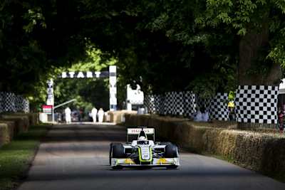 Martin Brundle dans la Brawn GP 001 au Festival de vitesse de Goodwood en 2016.