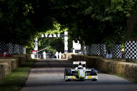 Martin Brundle in the successful Brawn GP 001 at the 2016 Goodwood Festival of Speed.