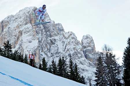 Adrien Theaux flying high in Val Gardena, Italy