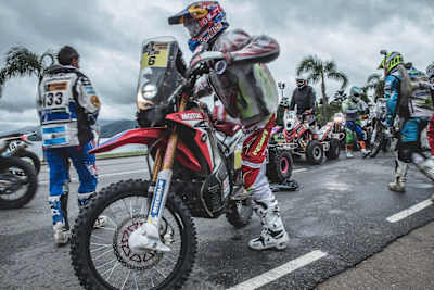 Joan Barreda at the close of the cancelled Stage 1