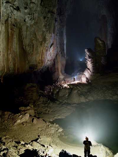 The British caving team inside the Hang Son Doong cave in Ke Bang Massif, Vietnam, in 2009.