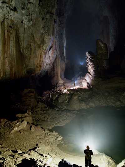 The British caving team inside the Hang Son Doong cave in Ke Bang Massif, Vietnam, in 2009.
