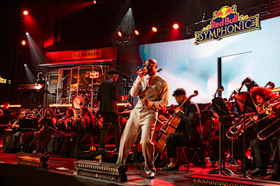 Asake performs at Red Bull Symphonic in Brooklyn, New York