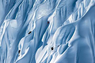 Freeskier Fabian Lentsch films LOS' movie Passenger in Alaska.