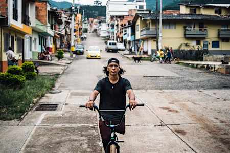 Julián Molina rides during filming of Ride to Live