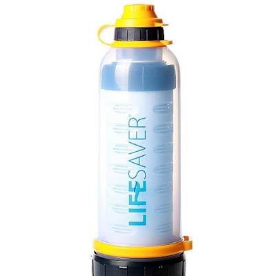 Lifesaver Bottle 4000UF La gourde Lifesaver Bottle 4000UF qui purifie l'eau avec une pompe est un des top objets de camping.