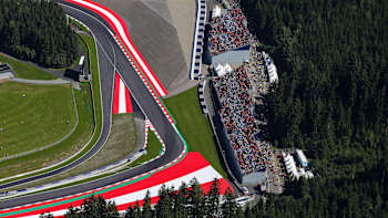 An aerial photo of the Red Bull Ring, in Spielberg, Austria.