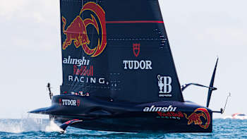 Alinghi Red Bull Racing BoatOne wins the race as Luna Rossa Prada Pirelli are disqualified at the Louis Vuitton Cup Round Robin Day 9 in Barcelona, Spain on September 9, 2024