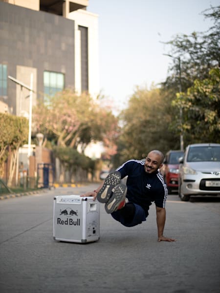 Ankit Mahal practices Breakletics, a new workout routine that combines breaking with fitness.