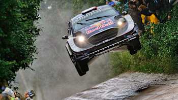 Sebastien Ogier (FRA) performs during the FIA World Rally Championship 2017 in Mikolajki, Poland on June 30, 2017