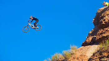 Andreu Lacondeguy drops off a cliff Andreu Lacondeguy drops off a cliff