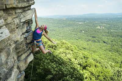 Sasha Digiulian climbs at the Shawangunks in New Paltz, NY on June 20, 2016