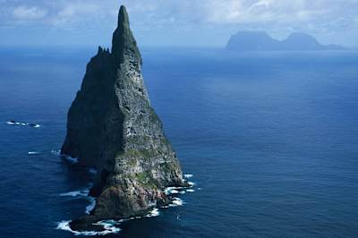 Ball's Pyramid, the world's largest sea stack, in the Lord Howe Islands group of New South Wales