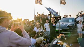 Kitesurfer Lorenzo Casati seen during Red Bull King of the Air in Cape Town, South Africa, on November 26, 2022.