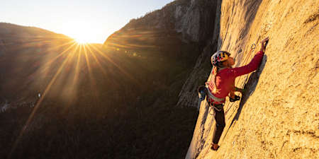 Sasha DiGiulian climbs the Platinum route on El Capitan in Yosemite National Park, California, USA on November 7, 2025.