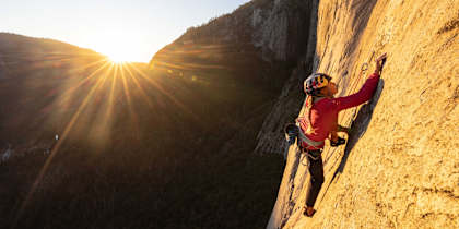 Sasha DiGiulian climbs the Platinum route on El Capitan in Yosemite National Park, California, USA on November 7, 2025.