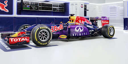 Daniil Kvyat's 2015 Infiniti Red Bull Racing RB11 F1 car shot in Milton Keynes, UK