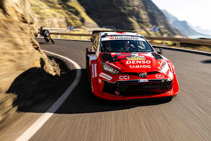 Takamoto Katsuta (JPN) and Aaron Johnston (IRL) of team TOYOTA GAZOO RACING WRT seen during Stop 5 of the FIA World Rally Championship in Las Palmas, Spain on April 24, 2026.