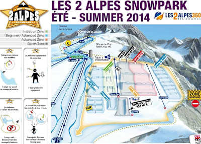 Plan des infrastructures en été aux Deux Alpes