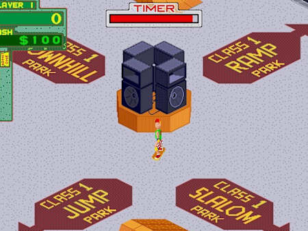 Une image tirée jeu de skateboard 720°.