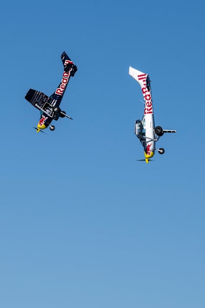 The planes take a nosedive during a test run in San Luis Obispo. 