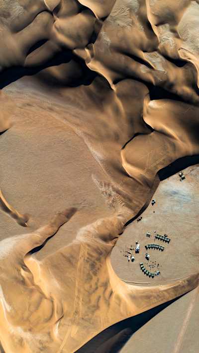 Ultramarathon Campsite Nestled Among Namibia’s Sand Dunes