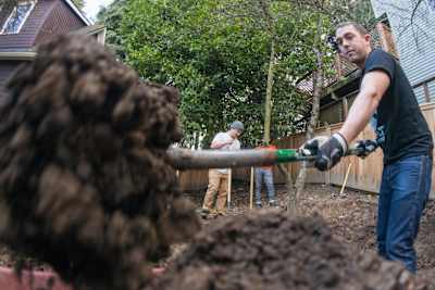 Stacking dirt and taking shape