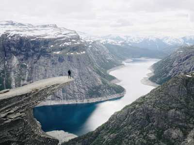 Hiking to Trolltunga, Norway is the image taken by Atle Ronningen on iphone 6.